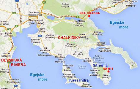 Chalkidiki - map